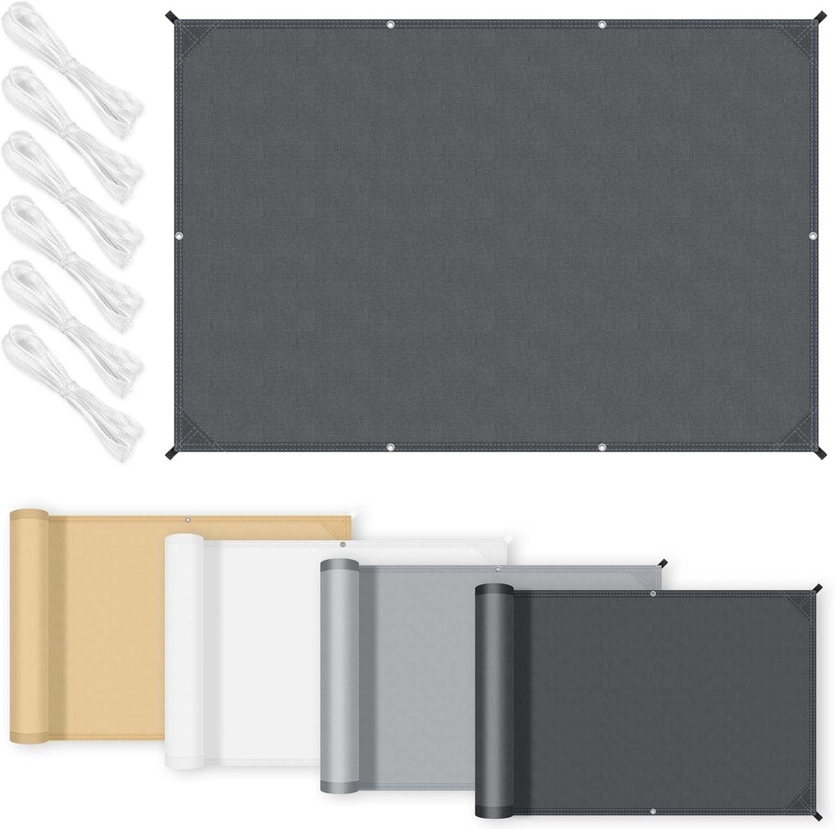 Balkonscherm - Antraciet - 1.5x3 meter - Polyester Schaduwdoek met UV-bescherming - Voor Terras en Tuin