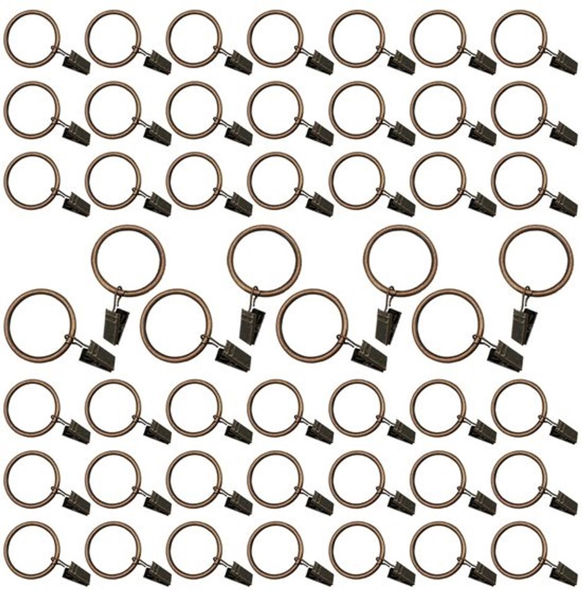 Dailygoods - Gordijnroede ringclips 38 mm - 50 stuks - Sterk - Hoge kwaliteit - Roestbestendig - Duurzaam - Gordijnhaken