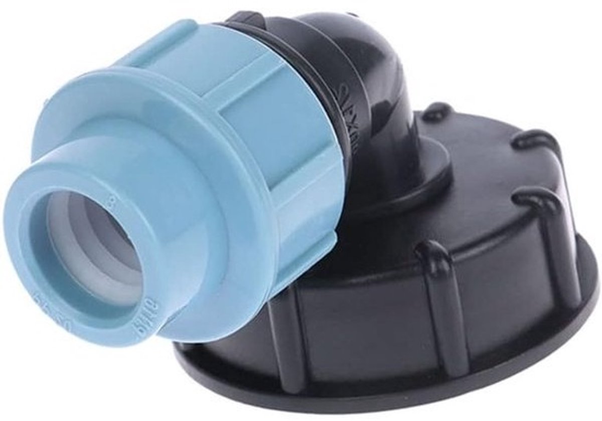 IBC Tank Adapter voor Wateropslag, S60X6 Adapter met 25mm MDPE Elleboog Connector voor Standaard IBC Containers in de UK en Europa