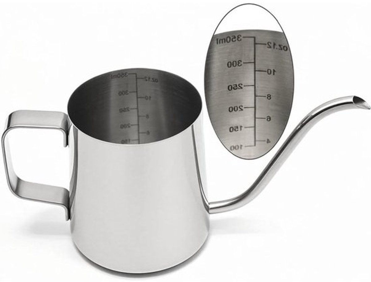 Mini Gooseneck Koffiekan 350ml - RVS Waterkan met Lange Tuit, Ideaal voor Koffie en Thee, Perfect voor Thuis en Kantoor