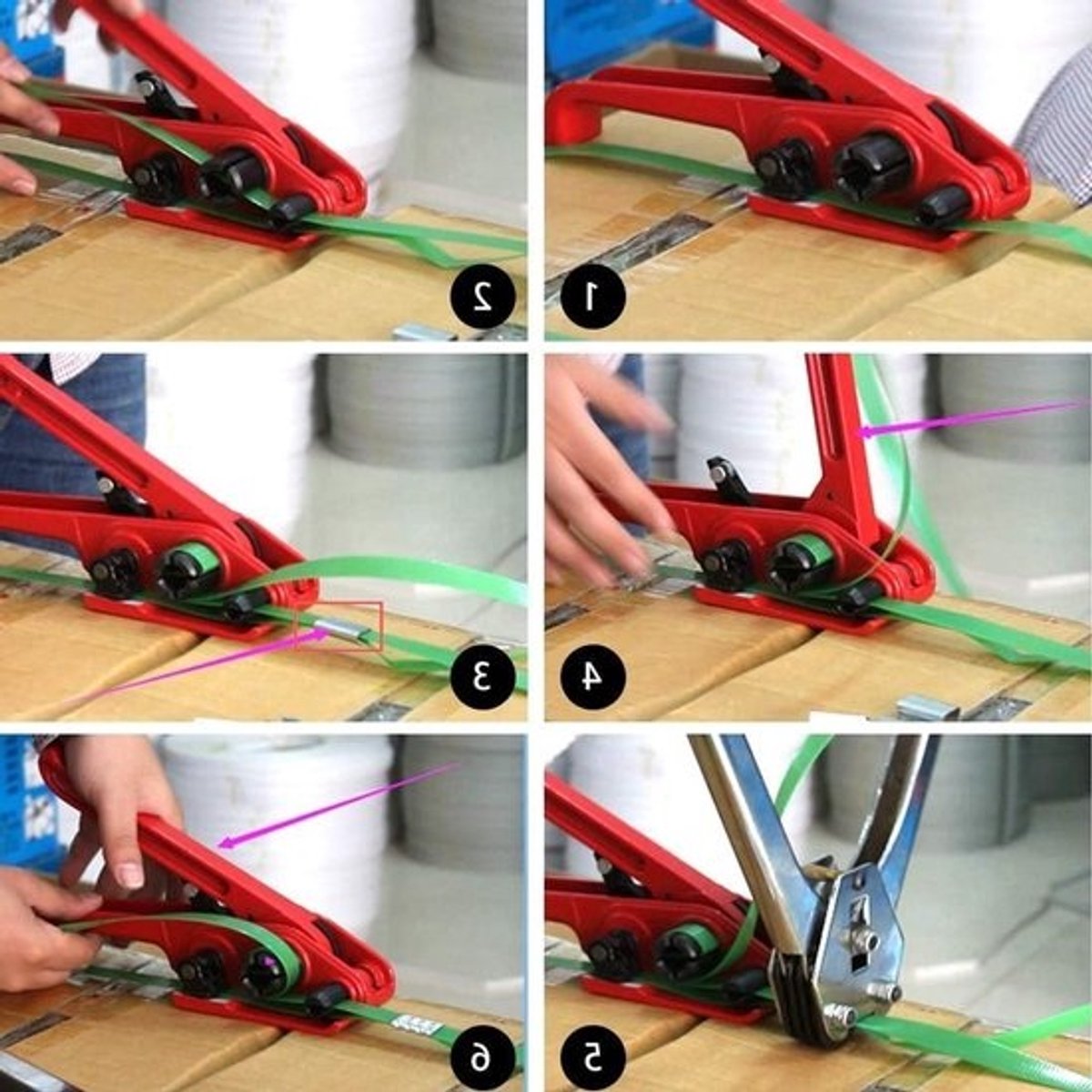 Handmatige strappingkit voor PET/PP-plastic banden - 12-19 mm - Spanner en tape sealer