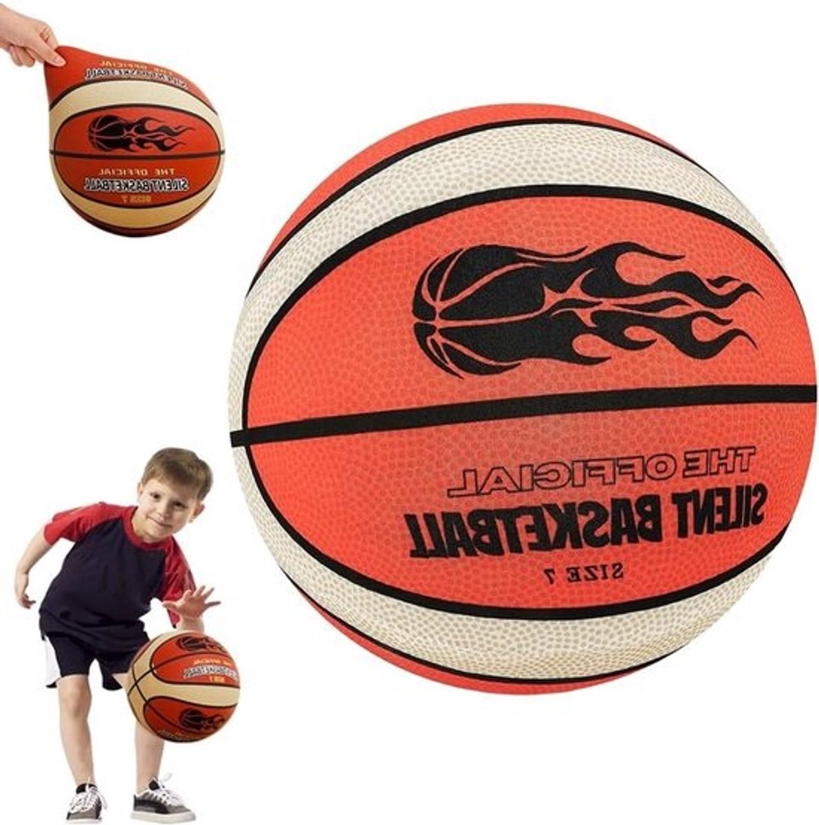 Basketbal met geluidsdemping - Maat 7, schuimconstructie voor training van kinderen en volwassenen, binnen en buiten