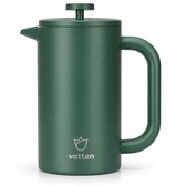 Vatten® Premium RVS French Press - Donkergroen - 1 Liter - Dubbelwandige Koffiemaker - Cafetière