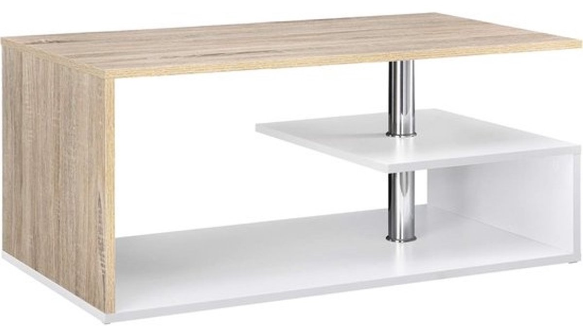 Salontafel Rechthoekig met Extra Opbergruimte - Modern Design 90x50x41 cm