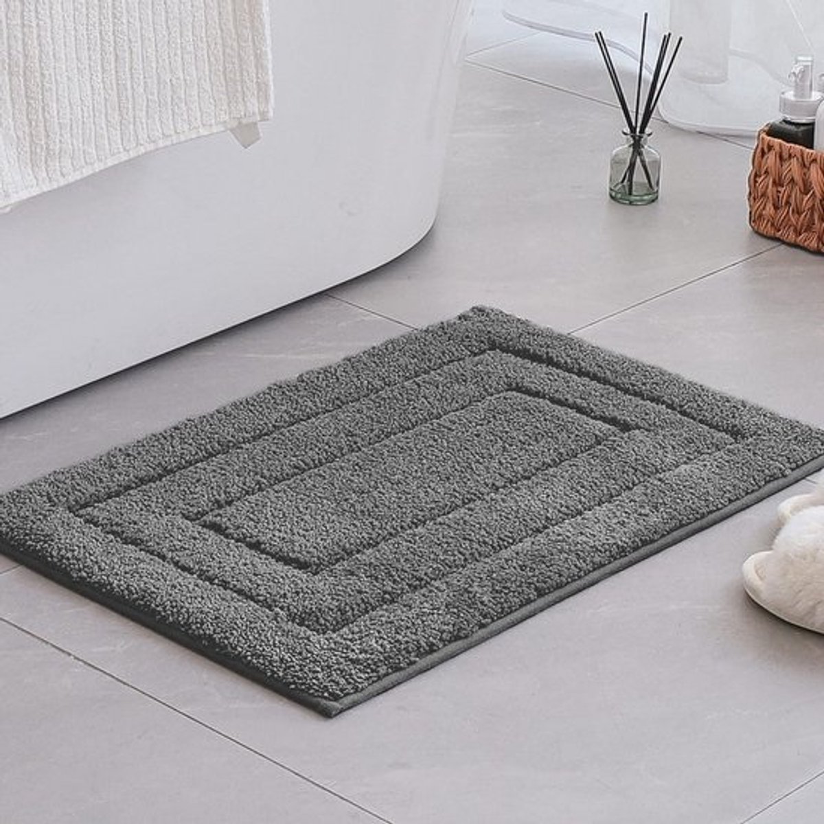 Badmat 40x60 cm - Antislip en super waterabsorberend - Microvezel Badkamerdoek - Machinewasbare Badmat