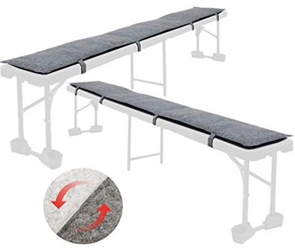Omkeerbare Bierbankkussens van Vilt - 180 x 28 cm - Comfortabele en Duurzame Zitkussen