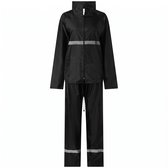 Noxxo Regenpak Unisex - Dames & Heren - Regenjas & Regenbroek - Waterdicht & Ademend - Reflecterend - Met Capuchon & Draagtas - Zwart - Maat XL