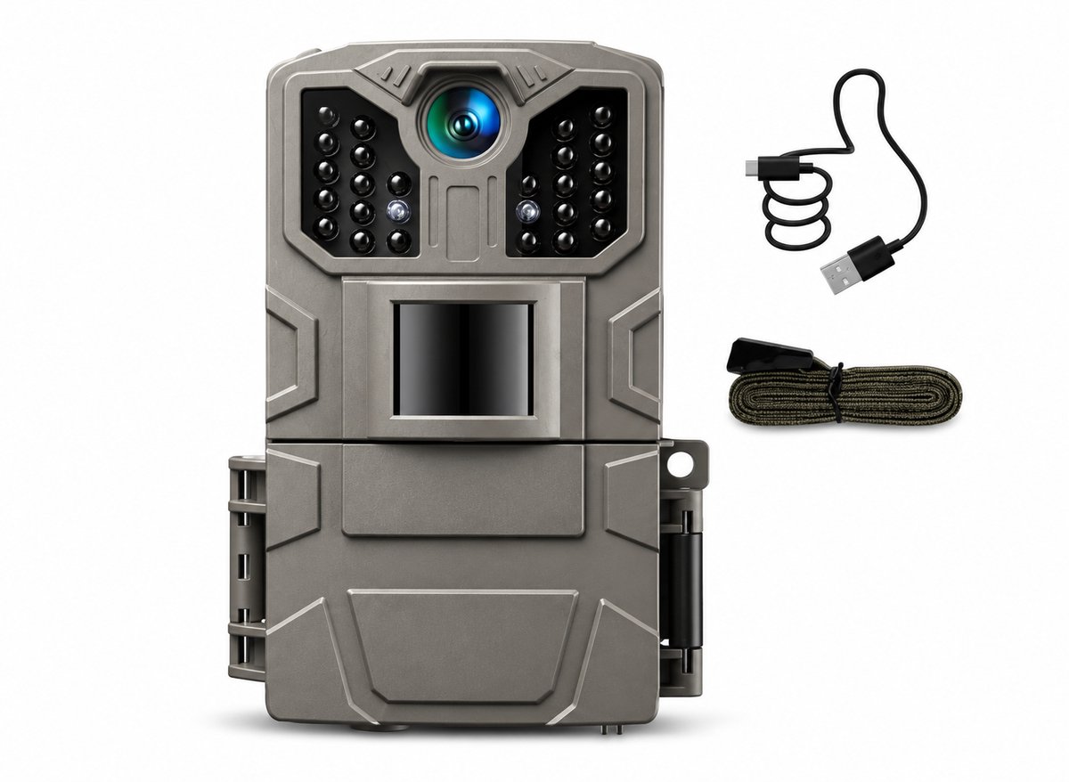 Wildcamera 2K 36MP – Bewegingsdetectie – Nachtzicht – 2 inch LCD-scherm – IP66 Waterdicht – Camouflage