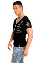 T-shirt van Redbridge met V-hals Zwart