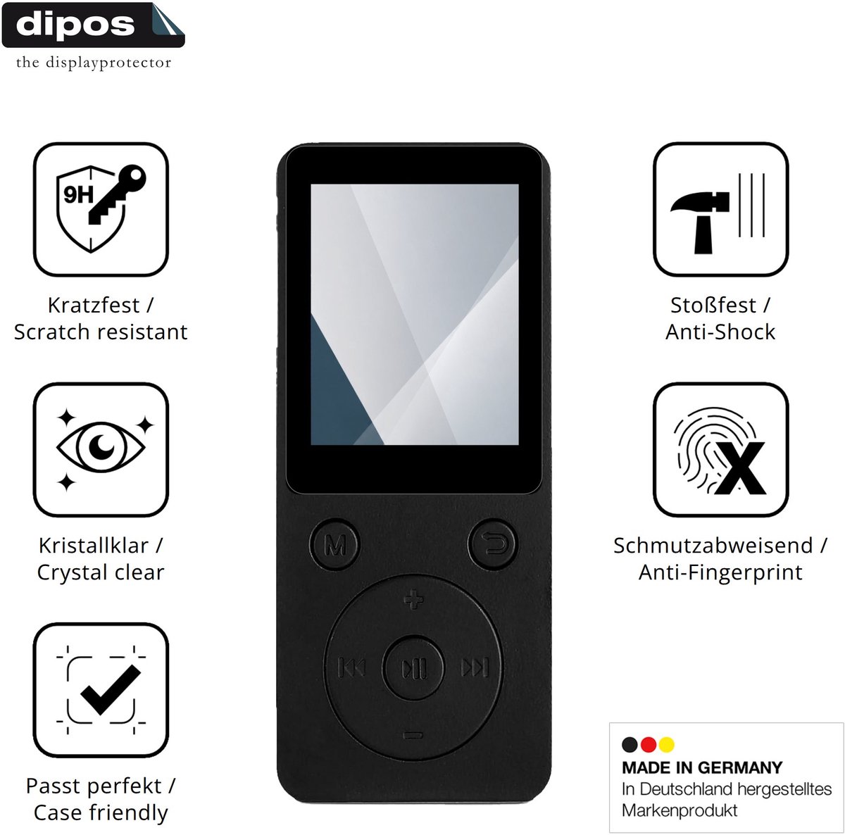 dipos – 2x Pantserfolie geschikt voor Waufoae WDY-MP3-MXWf | 9H Screenprotector