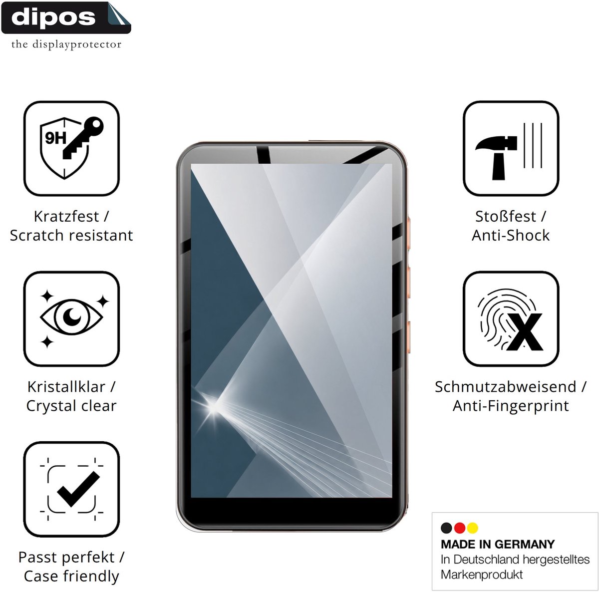 dipos – 2x Pantserfolie geschikt voor Fanvace EU-K11 | 9H Screenprotector