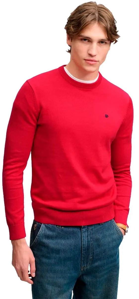 Superdry Preppy Essential Katoenen Trui Heren Sweaters Rood