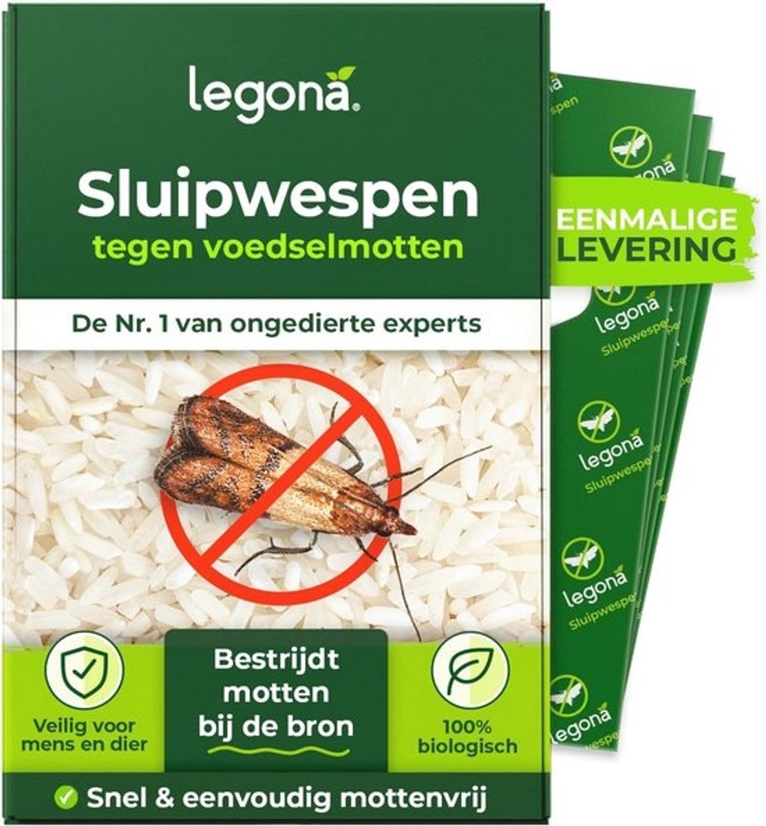 Sluipwespen Tegen Voedselmotten - Duurzame Bestrijding van Motten in Levensmiddelen - Alternatief voor Mottenspray en Mottensballen - 20 Kaarten