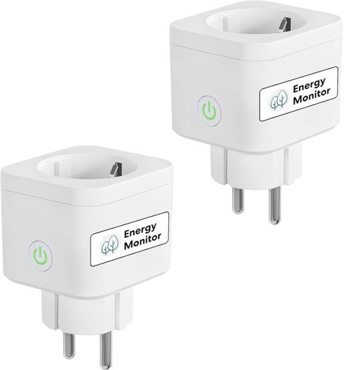 Wifi-stopcontact met stroommeting 16 A timer - spraakbesturing - app-afstandsbediening - Alexa Google Home SmartThings - verpakking van 2 stuks