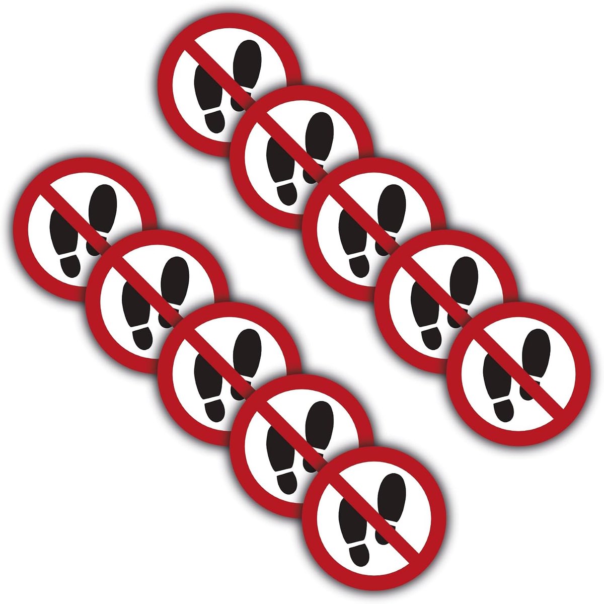 10 stuks stickers "Nicht betreten" met een diameter van 9,5 cm, stickers met sleuven aan de achterkant voor binnen en buiten, uv-bescherming, wind- en weerbestendig