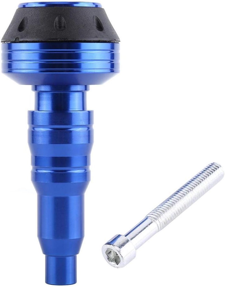 1 Stück Moto Geändert Auspuff Rahmen Sliders Motorrad Anti Crash Slider Protector CNC Aluminiumlegierung Motorrad Radachse Slider Fallschutz Offroad Sport Zubehör Universal(Blau)