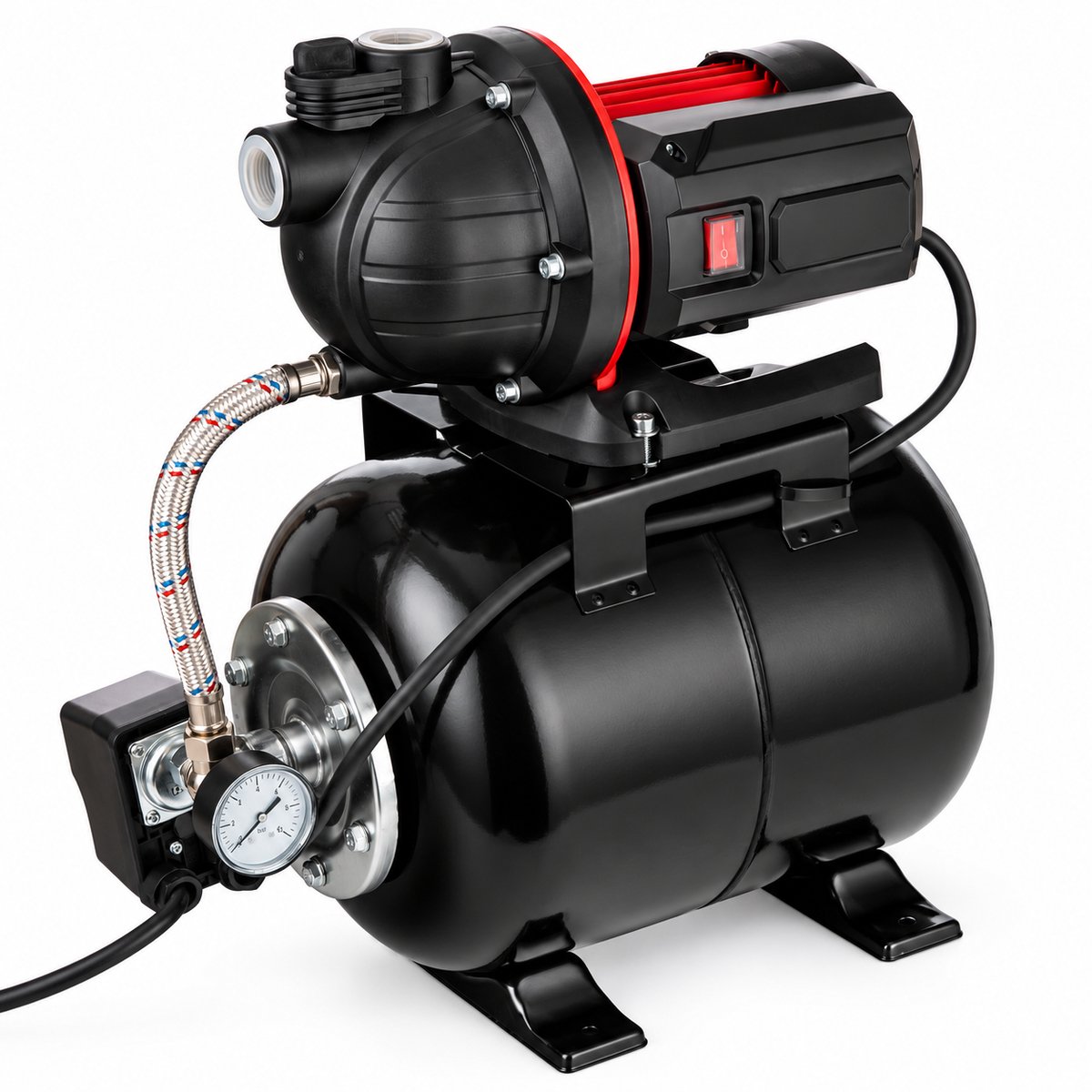 Hydrofoorpomp 800W – 5200 l/u – 19L Drukvat – 4,3 Bar – Zelfaanzuigend – Opvoerhoogte 43 m