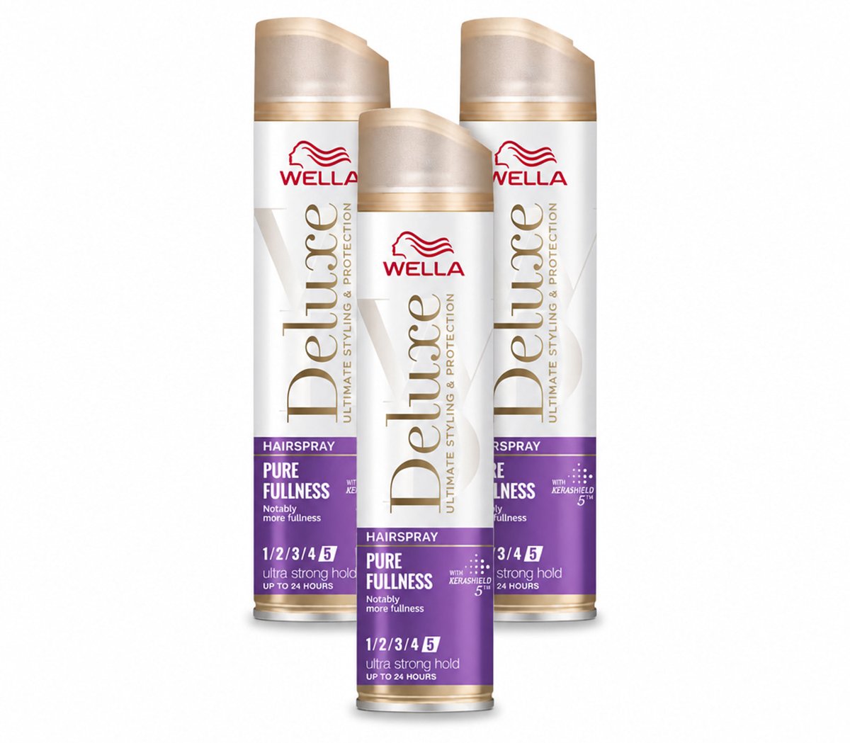 3 x Wella – Deluxe Pure Fullness – Haarspray – 250 ml - Voordeelverpakking - 3 stuks