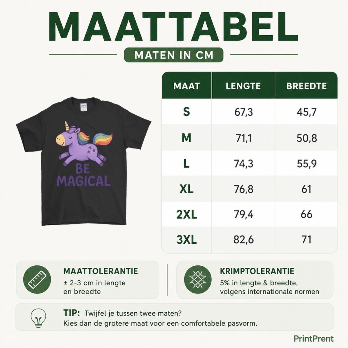 Unicorn Shirt – BE MAGICAL – Schattige Outfit – Unisex T-Shirt voor Dames & Heren – Leuk Cadeau — cadeau in Mode & Accessoires - foto 3