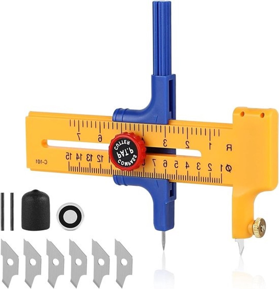Hoogwaardige cirkelsnijder voor papier, precisie-cirkelcutter van 1-15 cm, ideaal voor knutselen en creatieve projecten