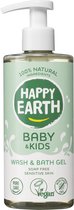 Happy Earth Was & Badgel - Baby & Kids - 100% Natuurlijk - Babyverzorging - Vanaf Geboorte – Zeepvrij – 300 ml