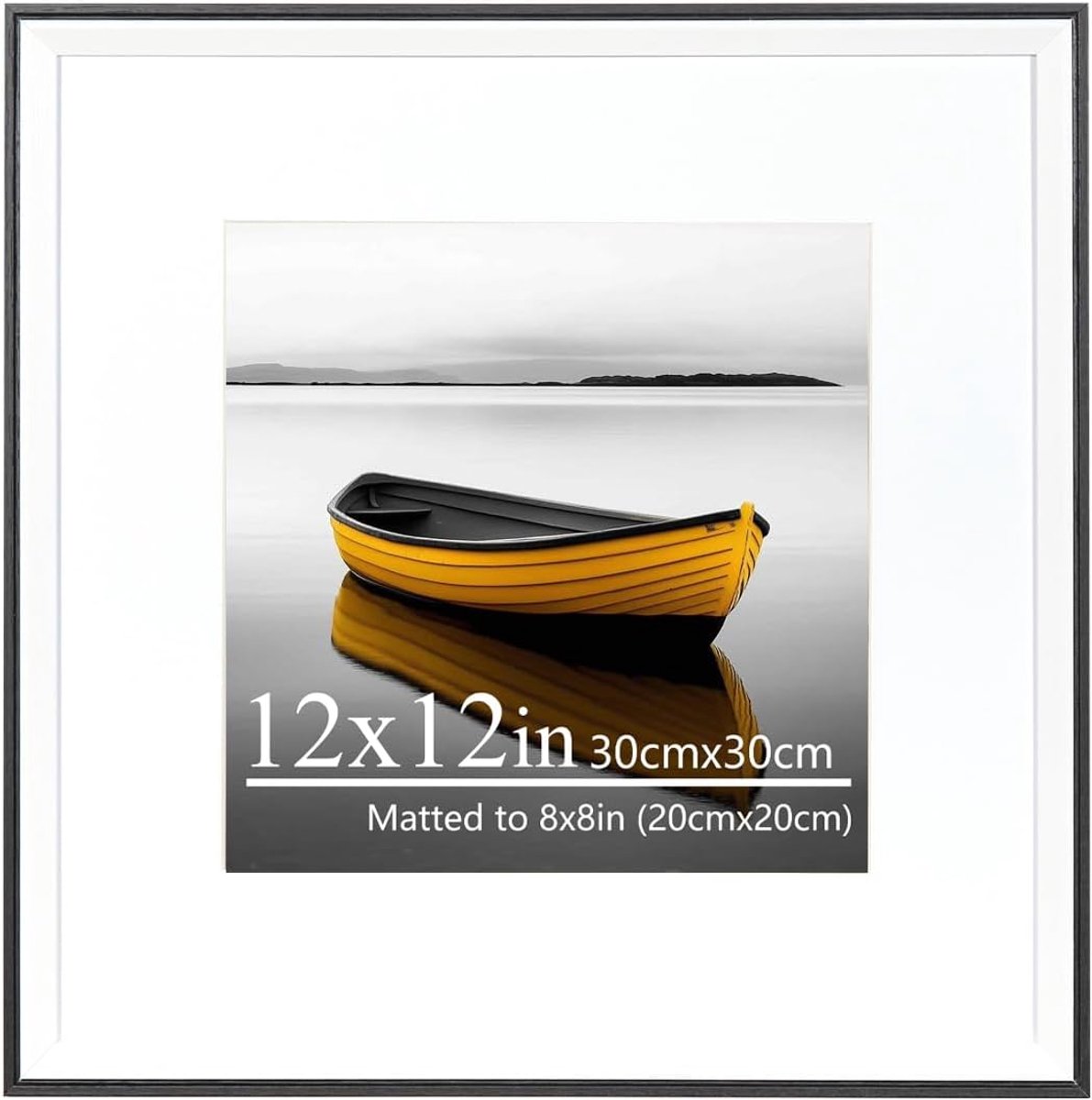 12x12 Eiken witte fotolijst, fotolijst met acrylglas, Poster Frame, certificaat frame