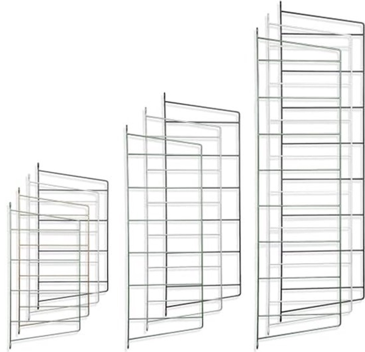 Metal Wandplank Beugels Set van 2 - 4 Niveaus voor Wandmontage, Geschikt voor Woonkamer, Keuken en Badkamer