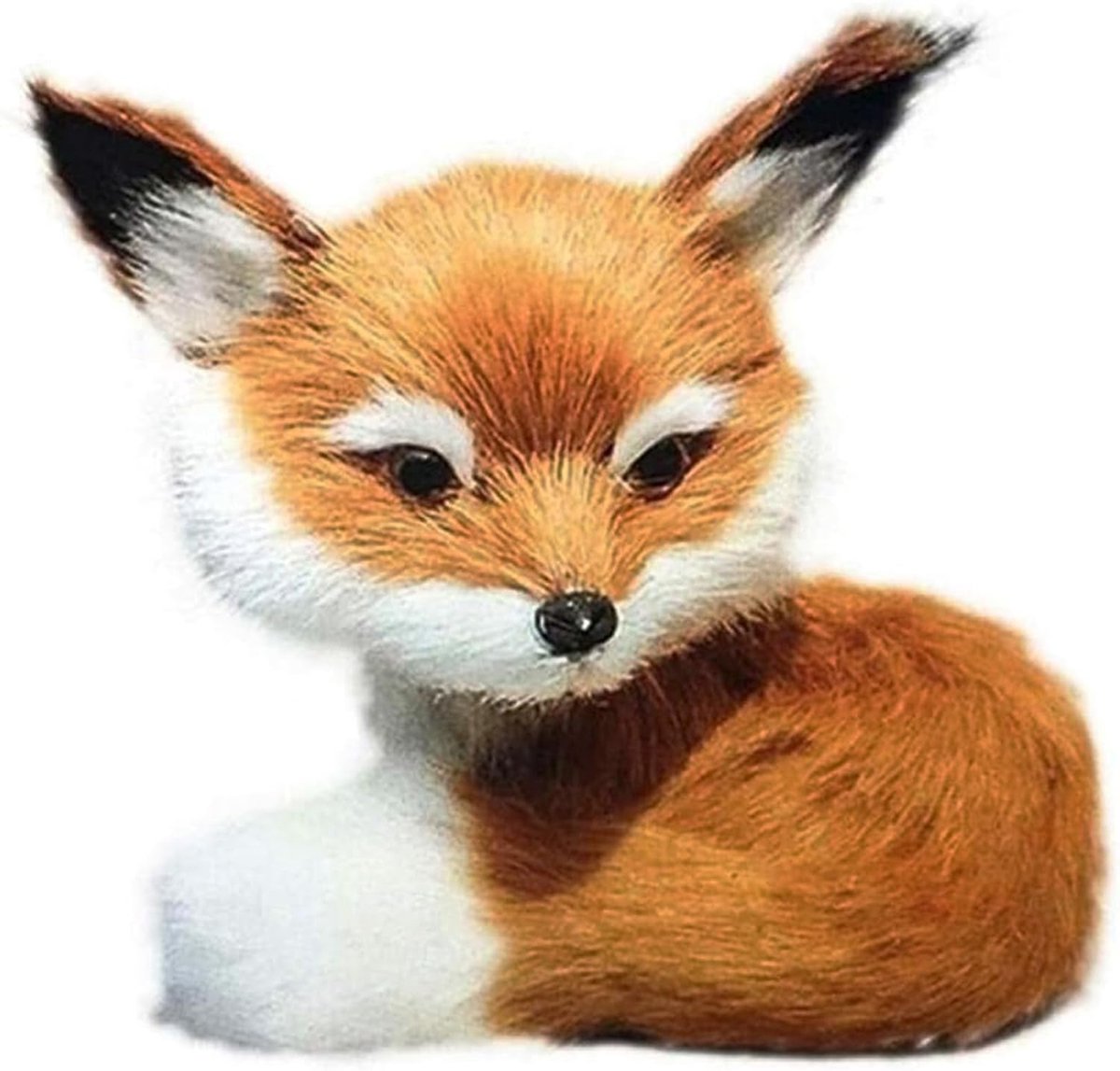 Vos knuffeldier FINDEFUCHS pluche dierlijke simulatie pluche schattige echt werkende vos figuur, decoratie voor slaapkamer, auto en bureau