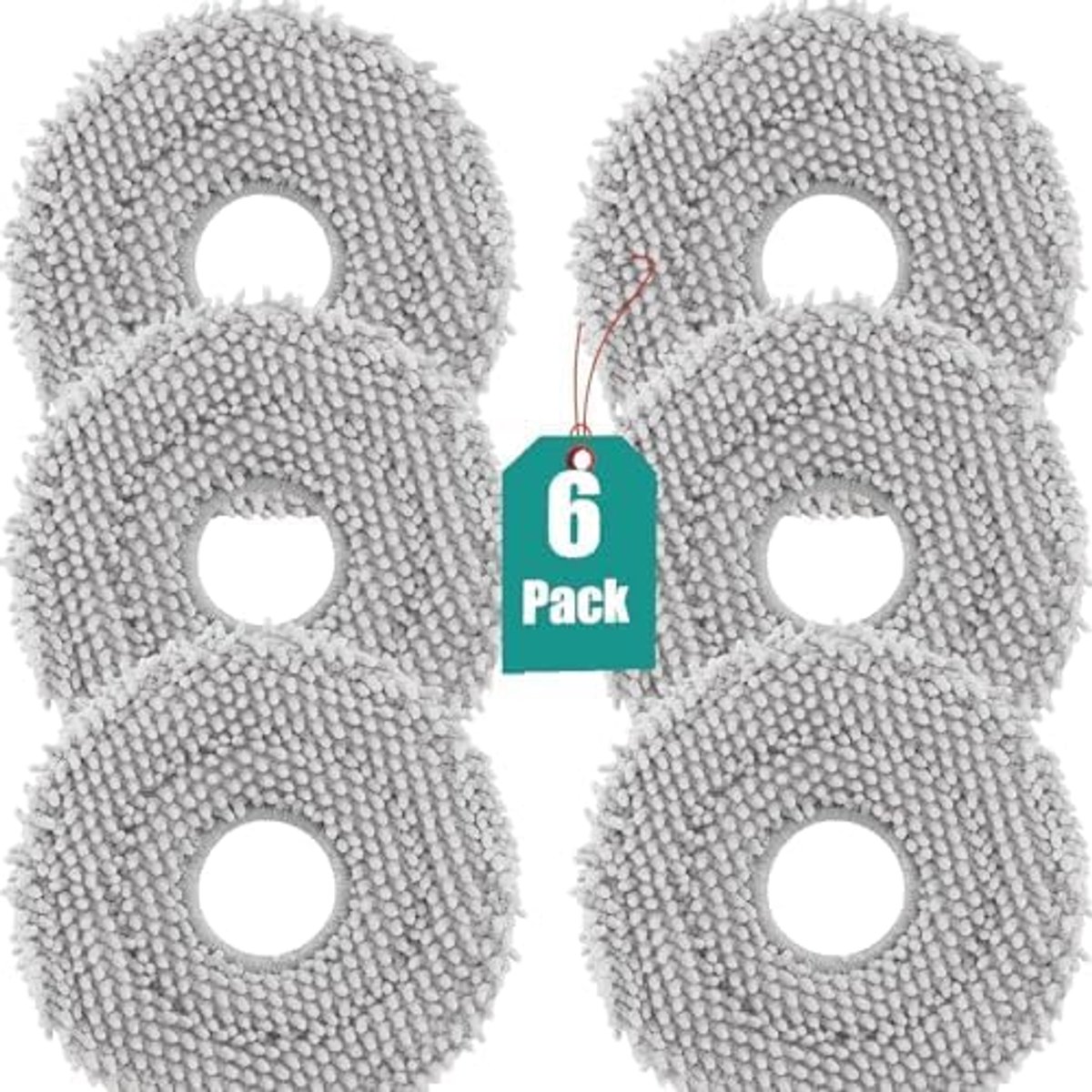 6 stuks doekjes voor Roborock Saros 10R/Qrevo/Qrevo S/Qrevo Master/Qrevo Slim/Qrevo MaxV/Q Revo Pro/Q Revo Curve robotstofzuiger, wasbare en herbruikbare microvezel-dweilset