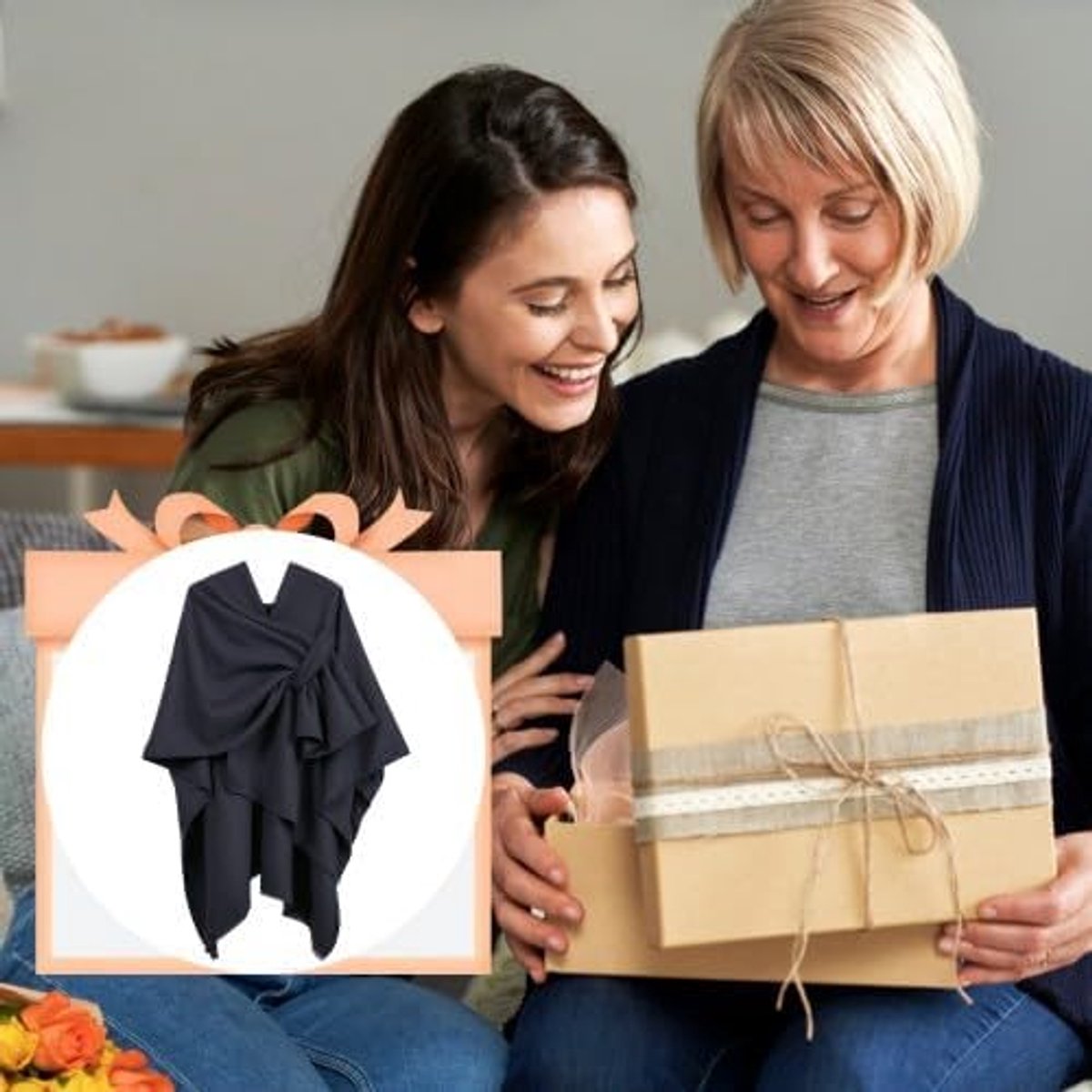 Poncho Cross Front Sjaal Wraps, Gebreide Poncho's voor Vrouwen, Super Zachte Pashmina Sjaal Wrap, Vest Deken Wraps