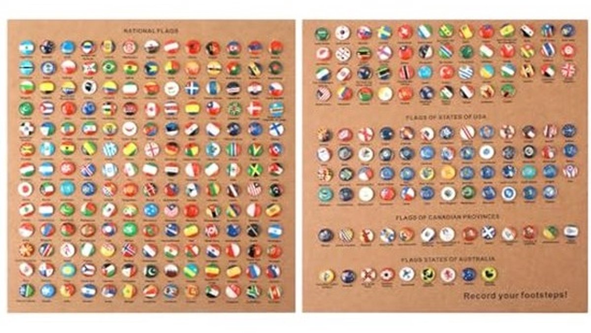 291 Stuks Creatieve Punaises voor Nationale Vlaggen - Perfect voor Kaartreizen en Prikborden