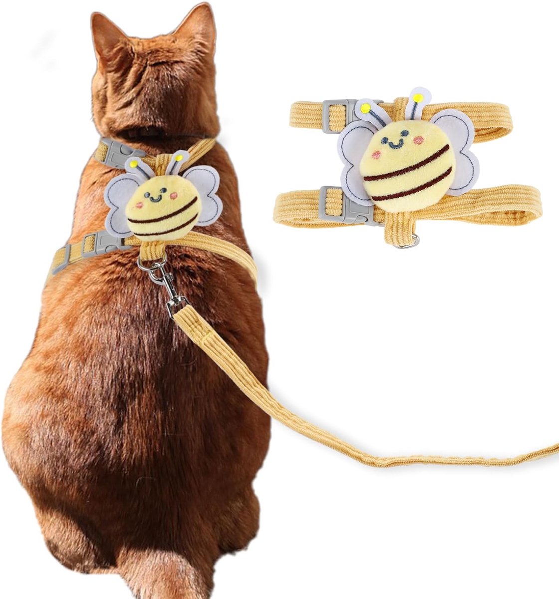 Kattenharnas met riem, 1 set, verstelbaar tegen lekkage