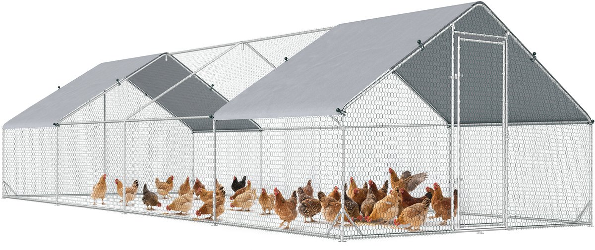 Kippenkooi - Buitenverblijf - Kippenhok Verzinkt Stalen Frame - 3x3x2 m