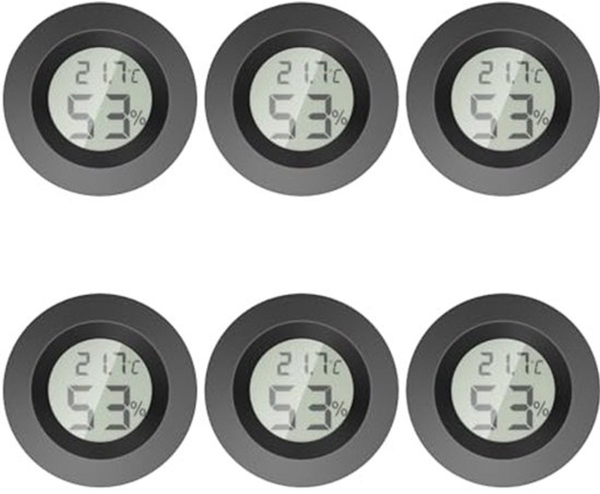 Mini-thermometer en hygrometer voor binnen - Ronde luchtvochtigheidsmeter
