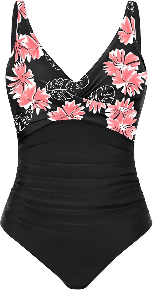 Badpak voor dames, eendelig, corrigerend, platte buik, eendelig, V-hals, zwemkleding, push-up, zwempak, gekruiste voorkant, sexy, spaghetti, verstelbaar, voor strand, zwemmen