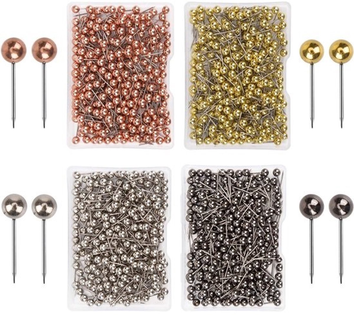 1000 Stuks Duurzame Duimspijkers met Ronde Metaalkop voor Kurkbord, School en Kantoorgebruik