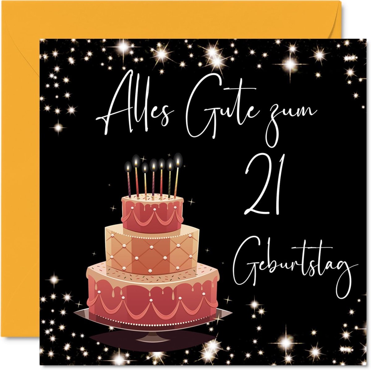 21e Verjaardagskaart voor Vrouwen - Elegant Stijlvol - Gelukkige Verjaardagskaarten voor 21-jarige Vrouw Dochter Zuster Tante, 145 mm Eenentwintigste Verjaardag Wenskaarten