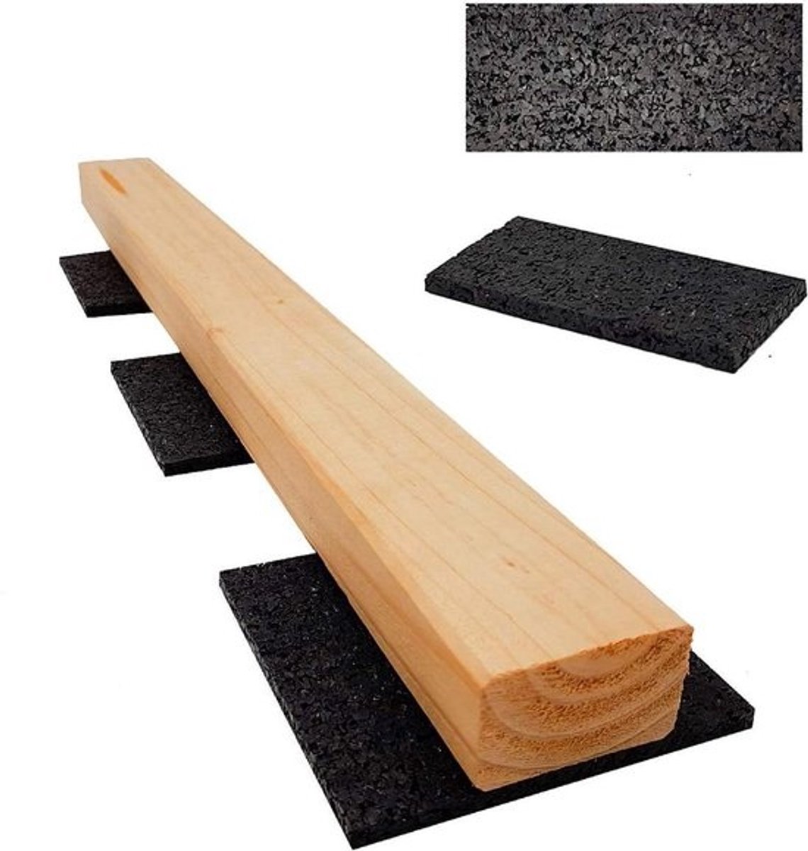 Ondervloer Pads - Terraspads Rubber - Terras Bouwen - Waterbestendig & Rotvrij - 100x50x3 mm - Zwart