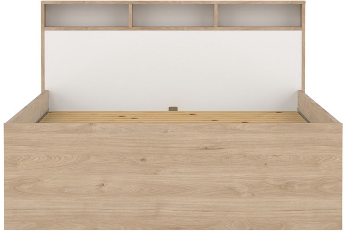 Giga Living Bed Ikast - Wit/Naturel - 140x200cm