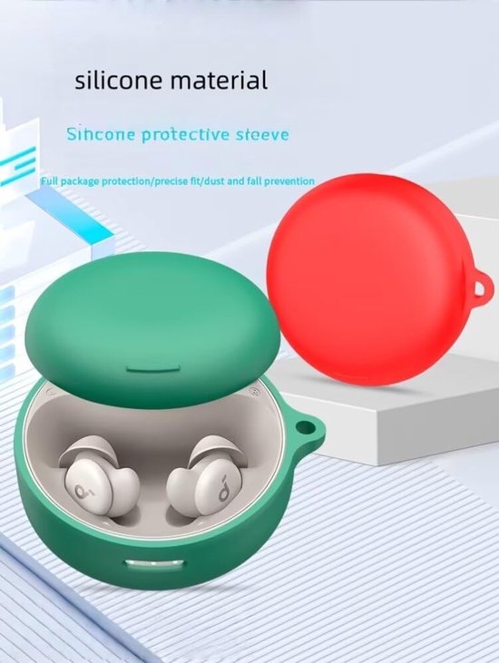 Compatibel met Anker Soundcore Sleep A30, schokbestendige siliconen beschermhoes [LED aan de voorkant], compatibel met Anker Soundcore Sleep A30, rood — afbeelding 2