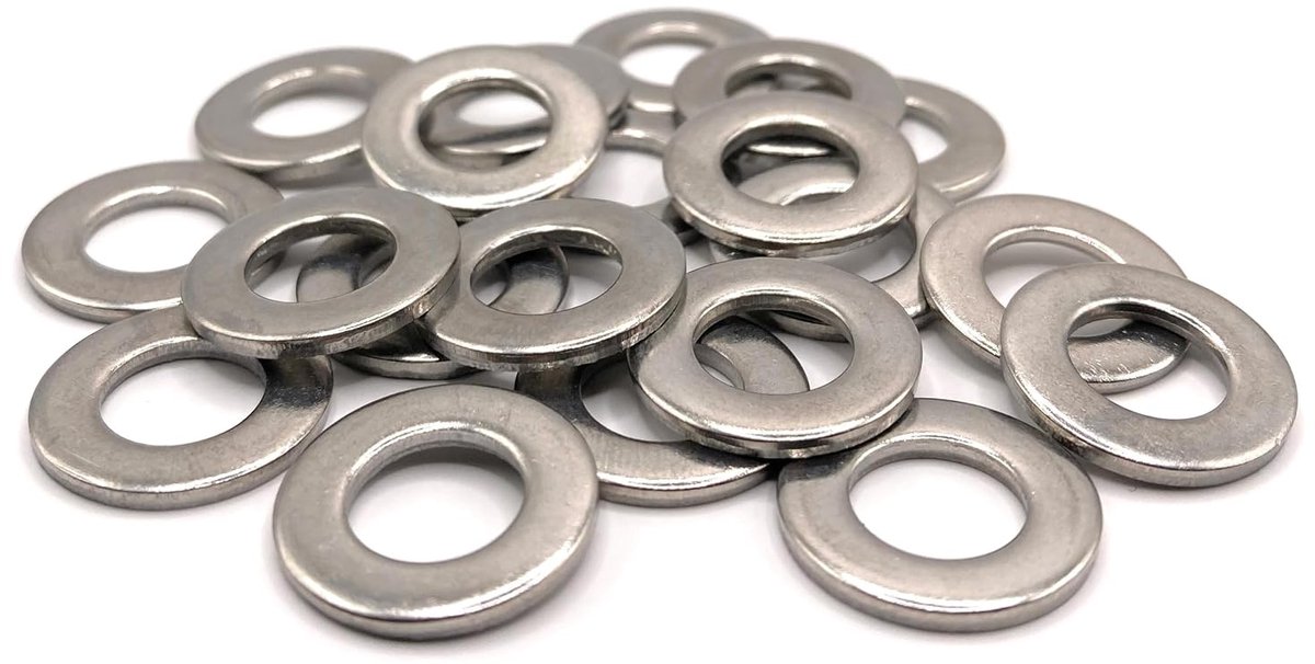 Sluitringen M14 roestvrij staal buitenØ 27 mm | platte sluitring M14 x 27 mm | roestvrij staal A2 (V2A/304) NFE 25514 Z | hout/metaal/motten/schroeven/enz.: 20 stuks - ProRaje