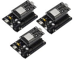 Voor ESP-32S type C USB CH340 ontwikkelingsboard + ESP 30Pin DEVKIT V1 voedingsplaat Dual-Core WiFi + Bluetooth 2,4 GHz voor Arduino (3 stuks)