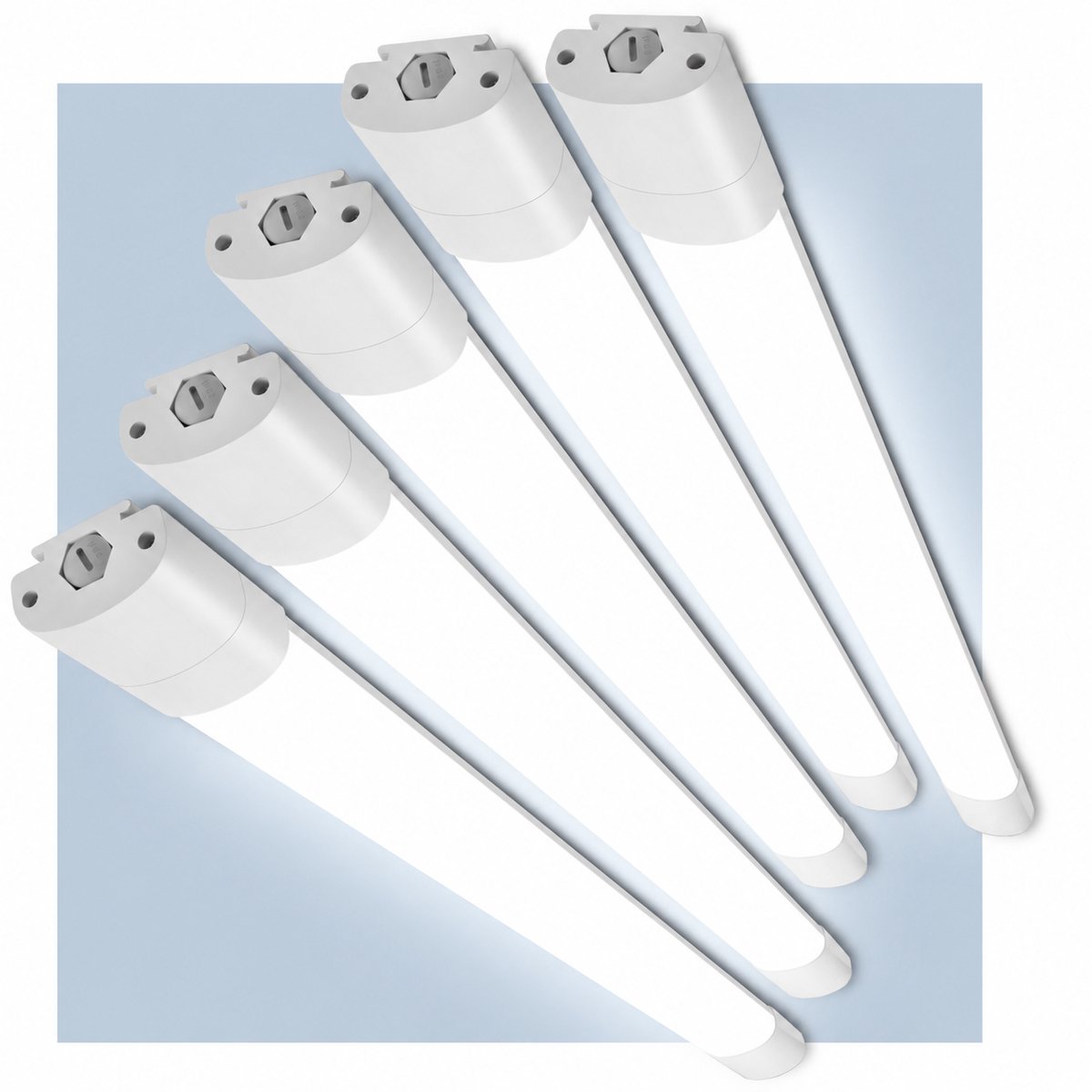 LOVHAUS 5-Pack LED Plafondarmatuur 120 cm - 36W - 3960LM - 4000K - IP66 - Doorverbindbaar - Voor Werkplaats en Magazijn