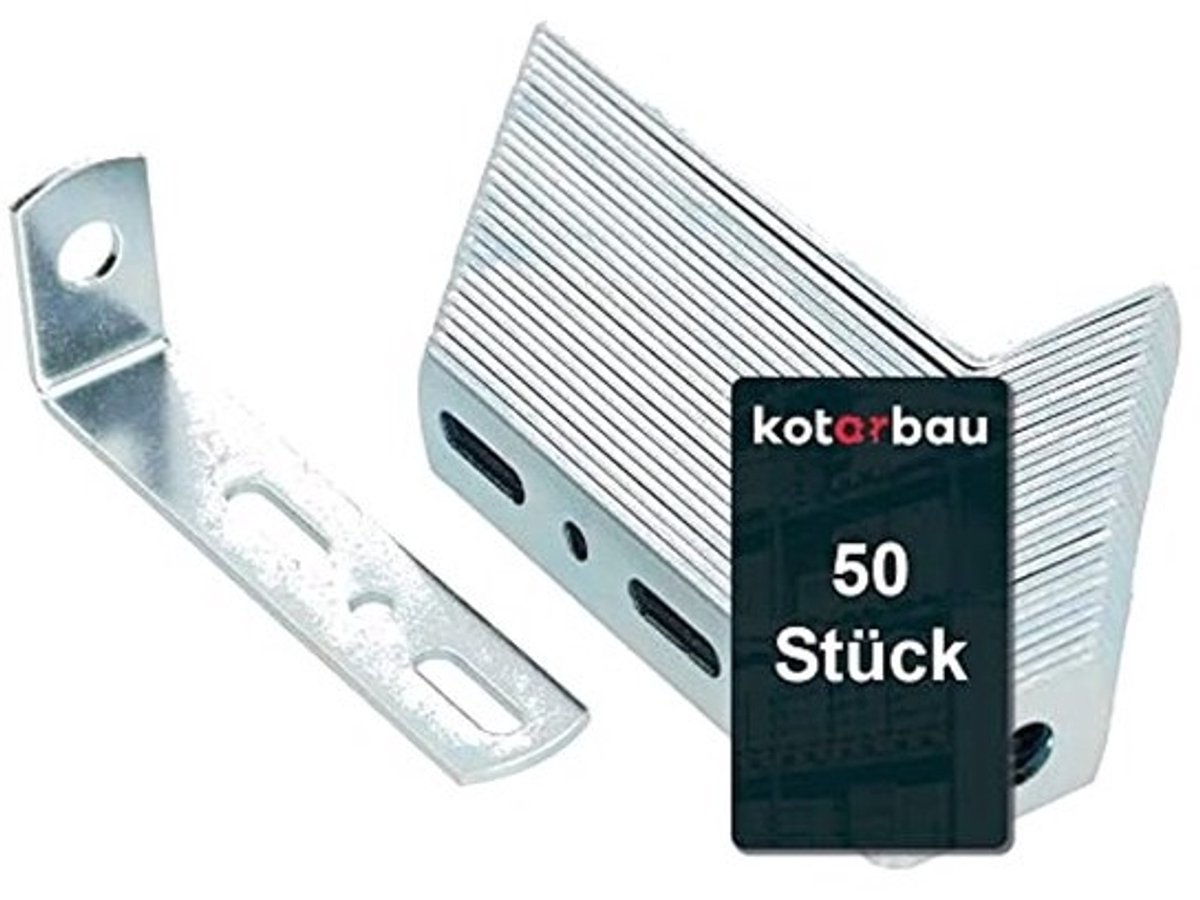 Wandbevestiging 75 x 25 x 15 mm - Stalen kantelbeveiliging en meubelverbinder