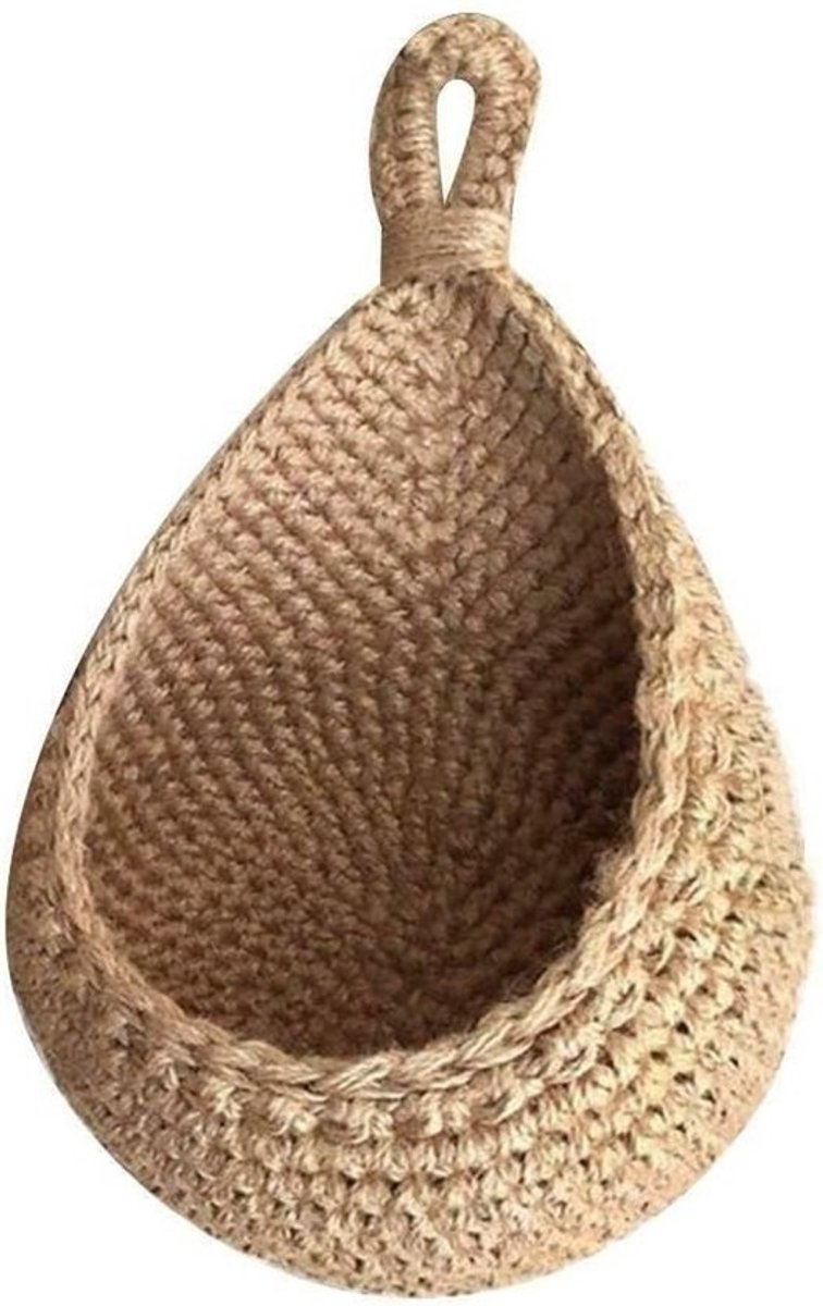 Handgemaakte Katoenen Hangmand voor Fruit en Groenten, Ideaal voor Opslag in Slaapkamer, 23 x 18 x 17 cm, Decoratief en Ruimtebesparend