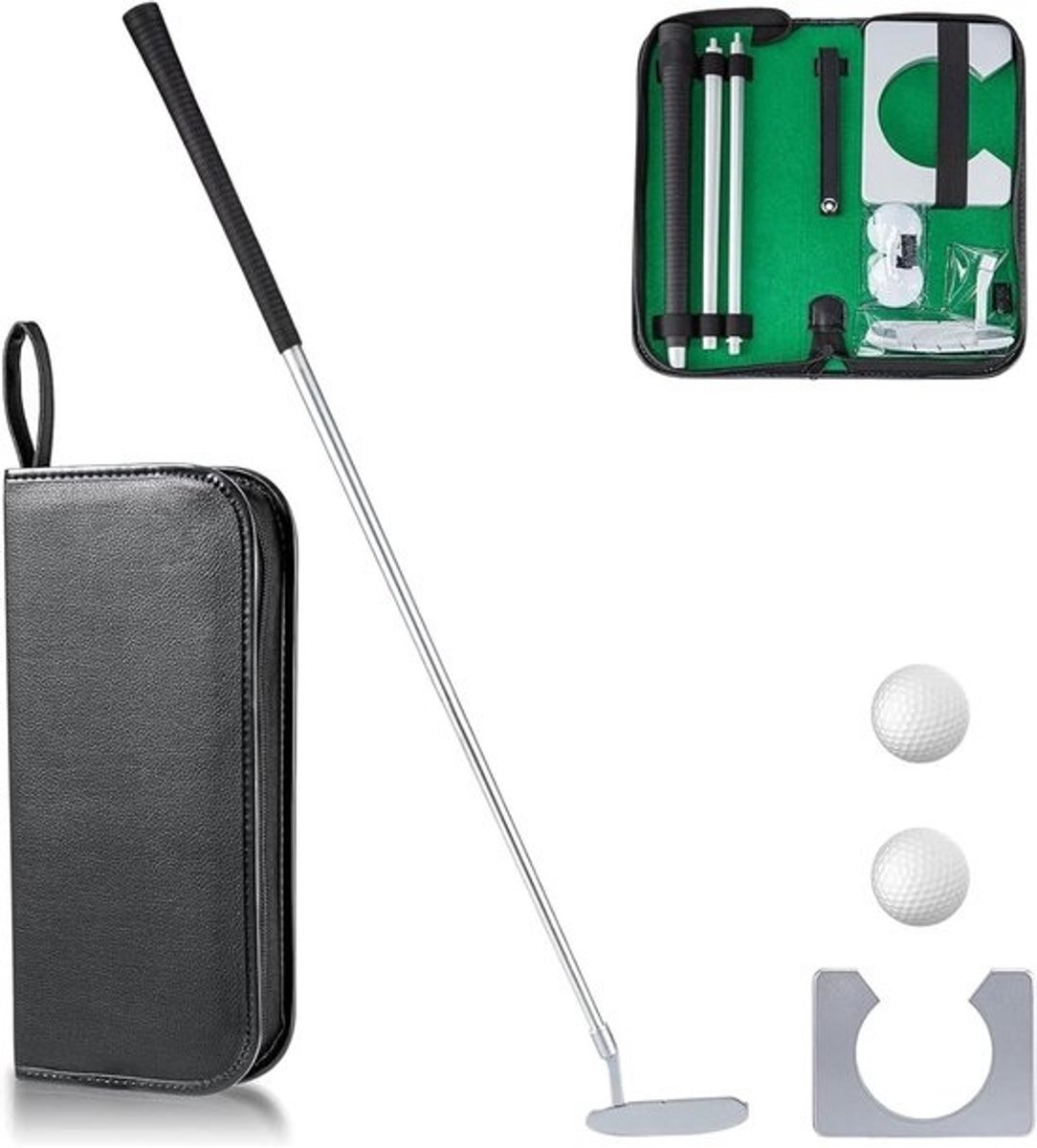 Complete Golf Putter Set voor Rechtshandige Spelers, Verstelbare Mini Putter van Aluminium met Ballen en Tas voor Indoor en Outdoor Oefeningen, Golfaccessoires