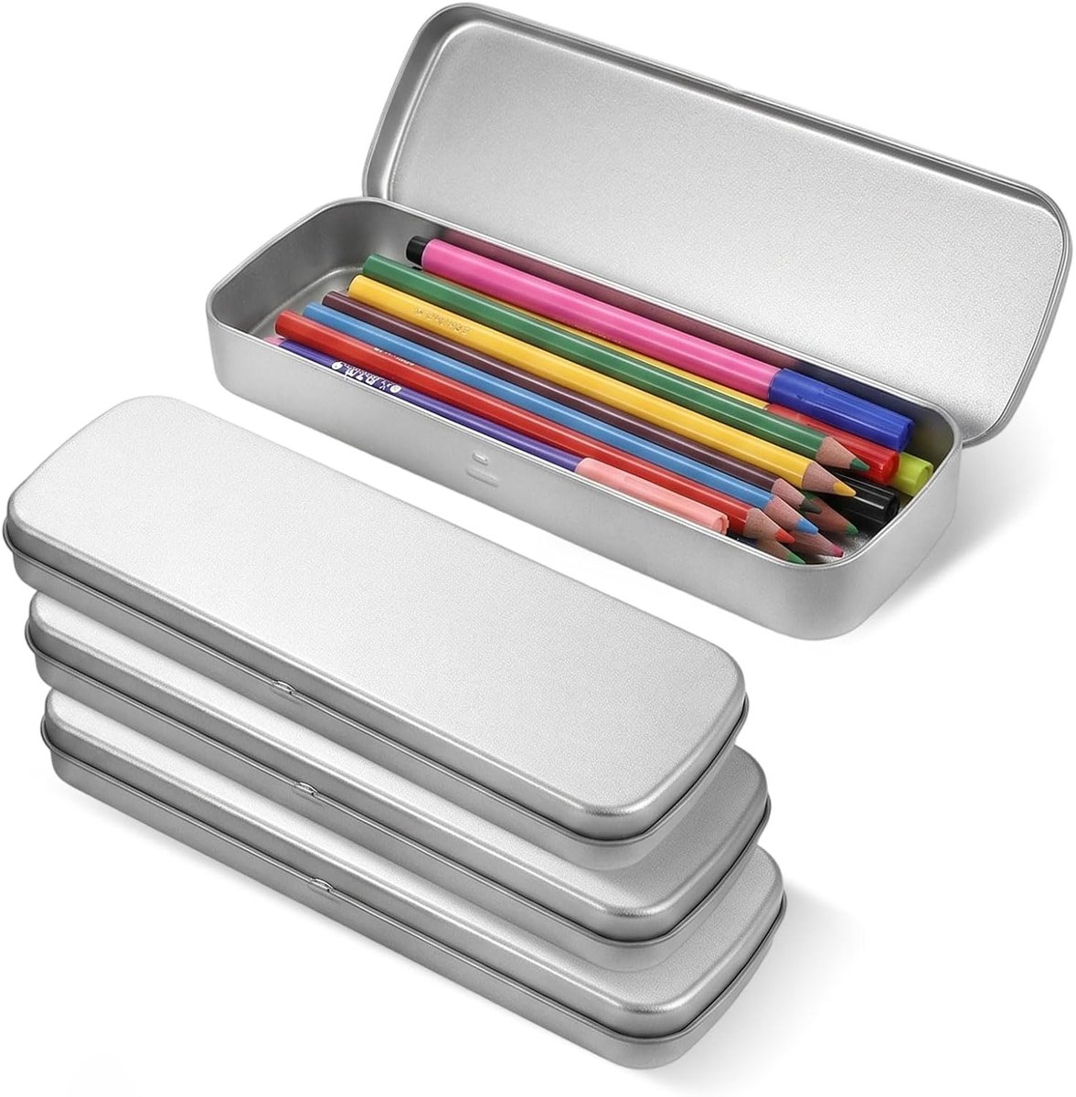 4-delige pennenorganizer, metalen pennenbox, stalen organizer voor opslag en organisatie, geschikte bescherming voor het opbergen van gadgets
