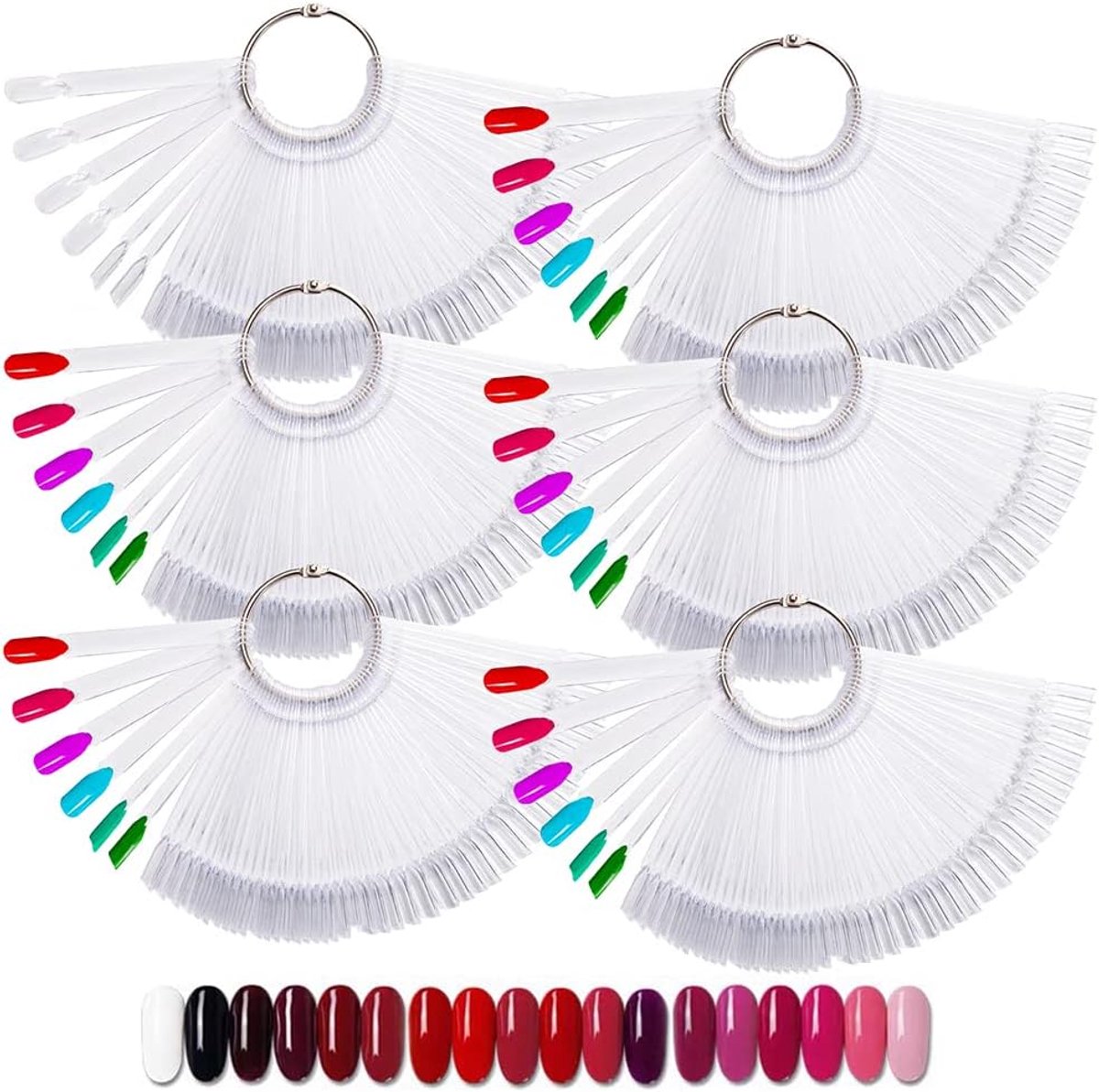 Nagelsticks met 6 metalen ringen, valse nagelplank voor nagelstudio en beginners