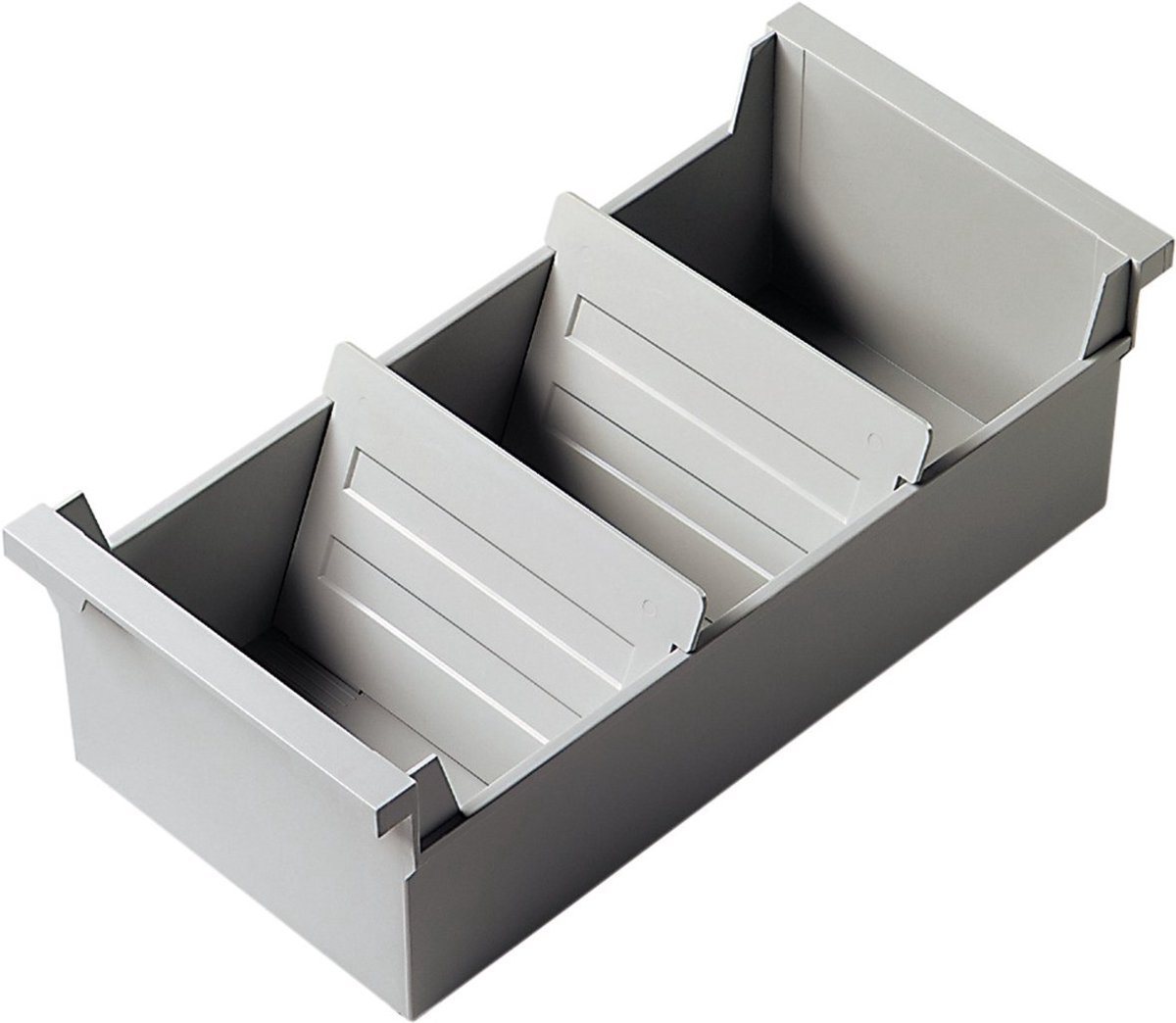 Helit H6201882 - indexkaarten box "the admin" DIN A6 liggend, incl. 2 zwenksteunen, kaartenbak lichtgrijs, cd's in juwelendoos
