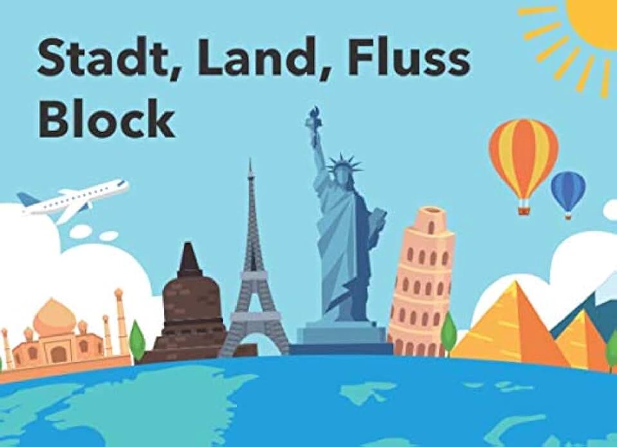 Stadt, Land, Fluss Block: Über 80 heraustrennbare Seiten zum ausgiebigen Spielen | Kategorien: Stadt, Land, Gewässer, Name, Tier, Beruf